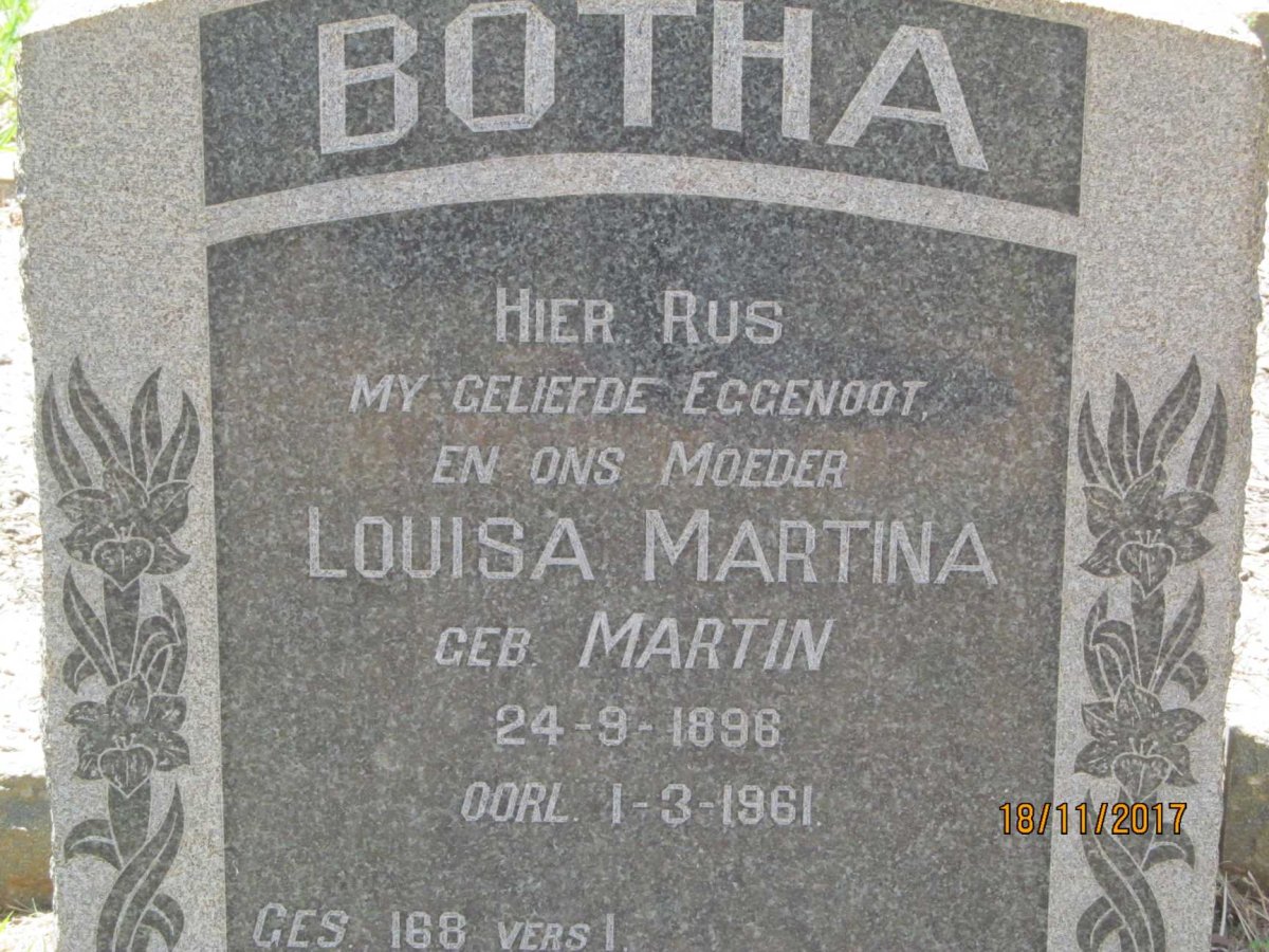BOTHA Louisa Martina nee MARTIN 1896-1961