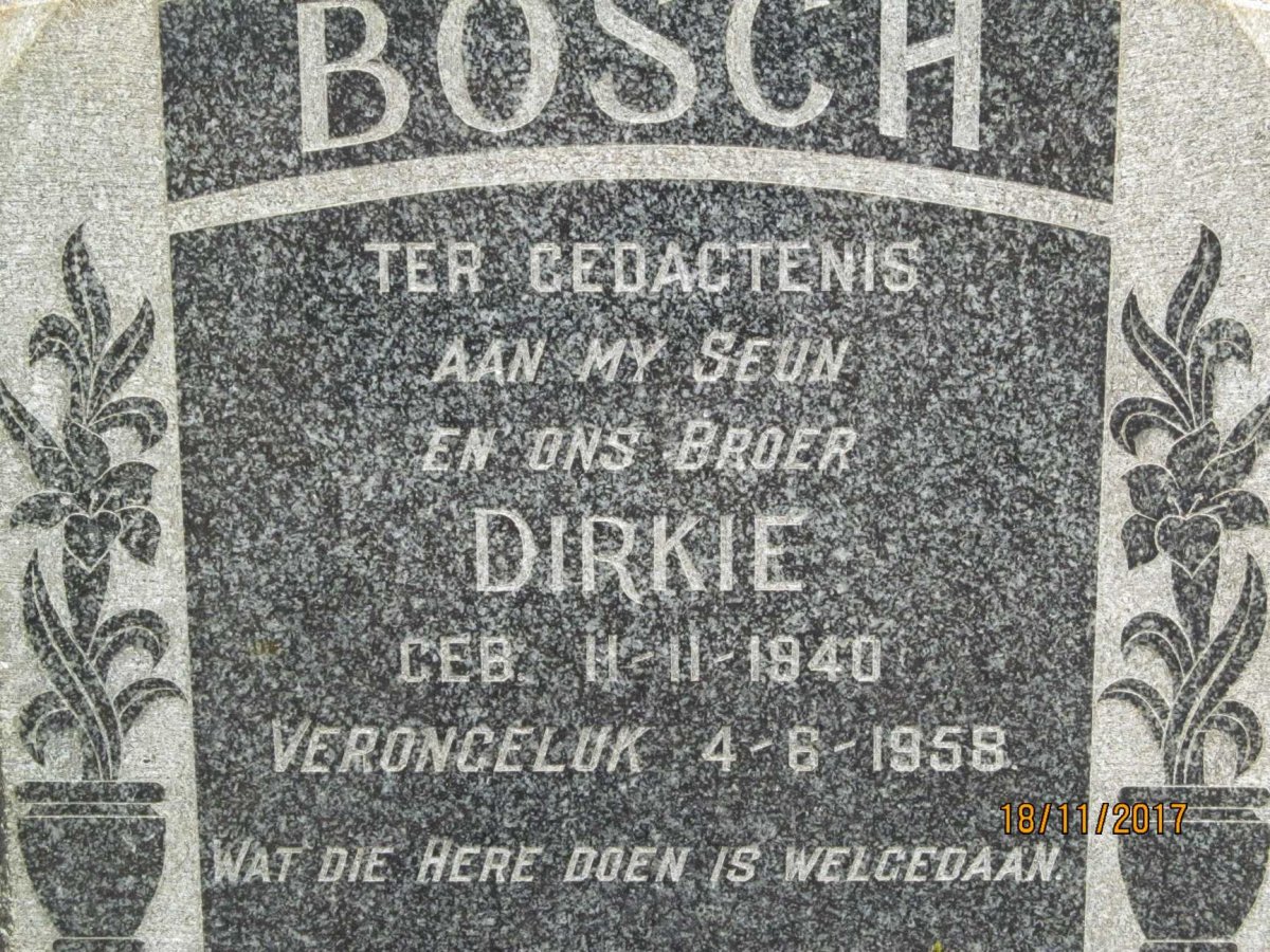 BOSCH Dirkie 1940-1958