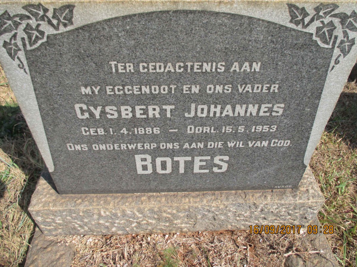 BOTES Gysbert Johannes 1886-1953