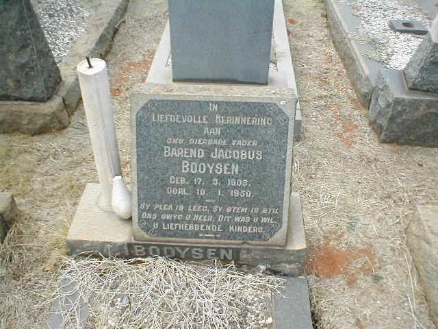 BOOYSEN Barend Jacobus 1903-1950