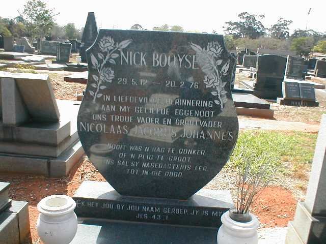 BOOYSE Nicolaas Jacobus Johannes 1912-1976