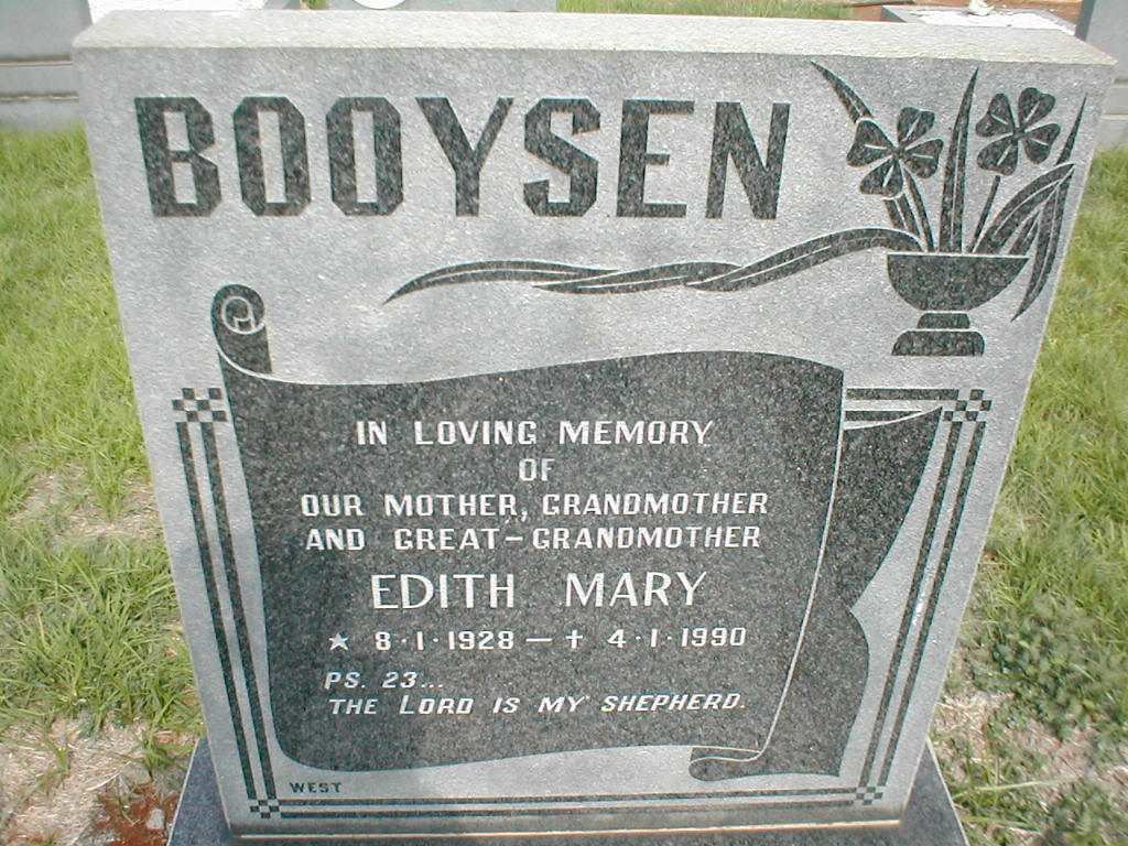 BOOYSEN Edith Mary 1928-1990
