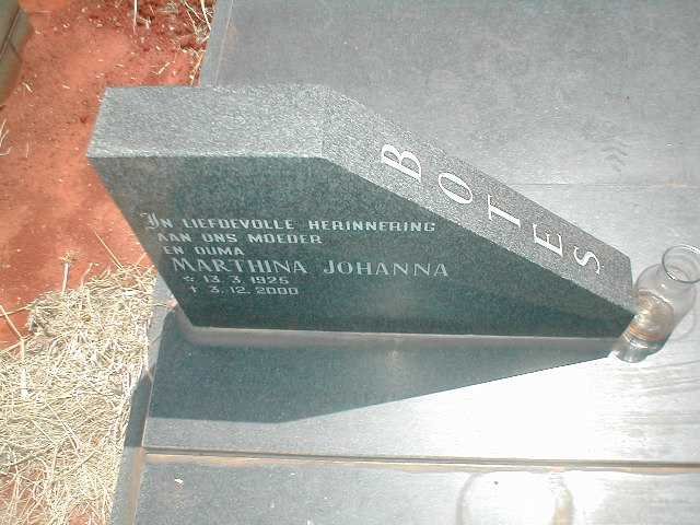 BOTES Marthina Johanna 1925-2000