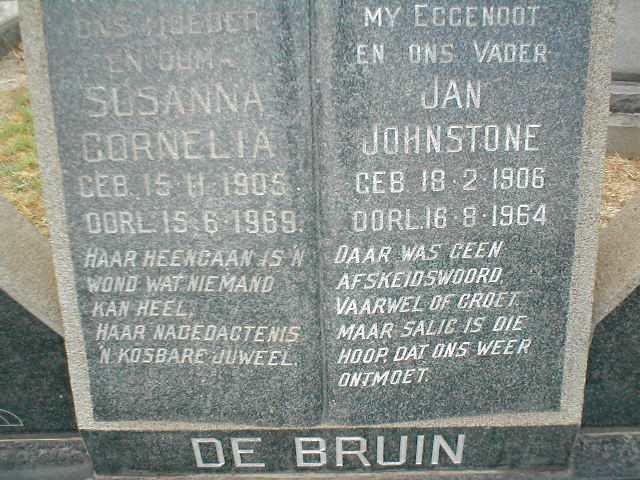 BRUIN Jan Johnstone, de 1906-1964 &amp; Susanna Cornelia  1905-1969