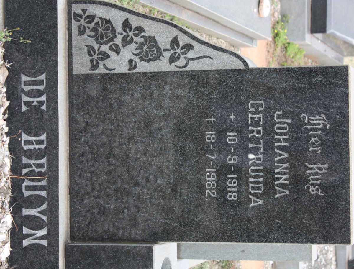 BRUYN Johanna Gertruida, de 1918-1982