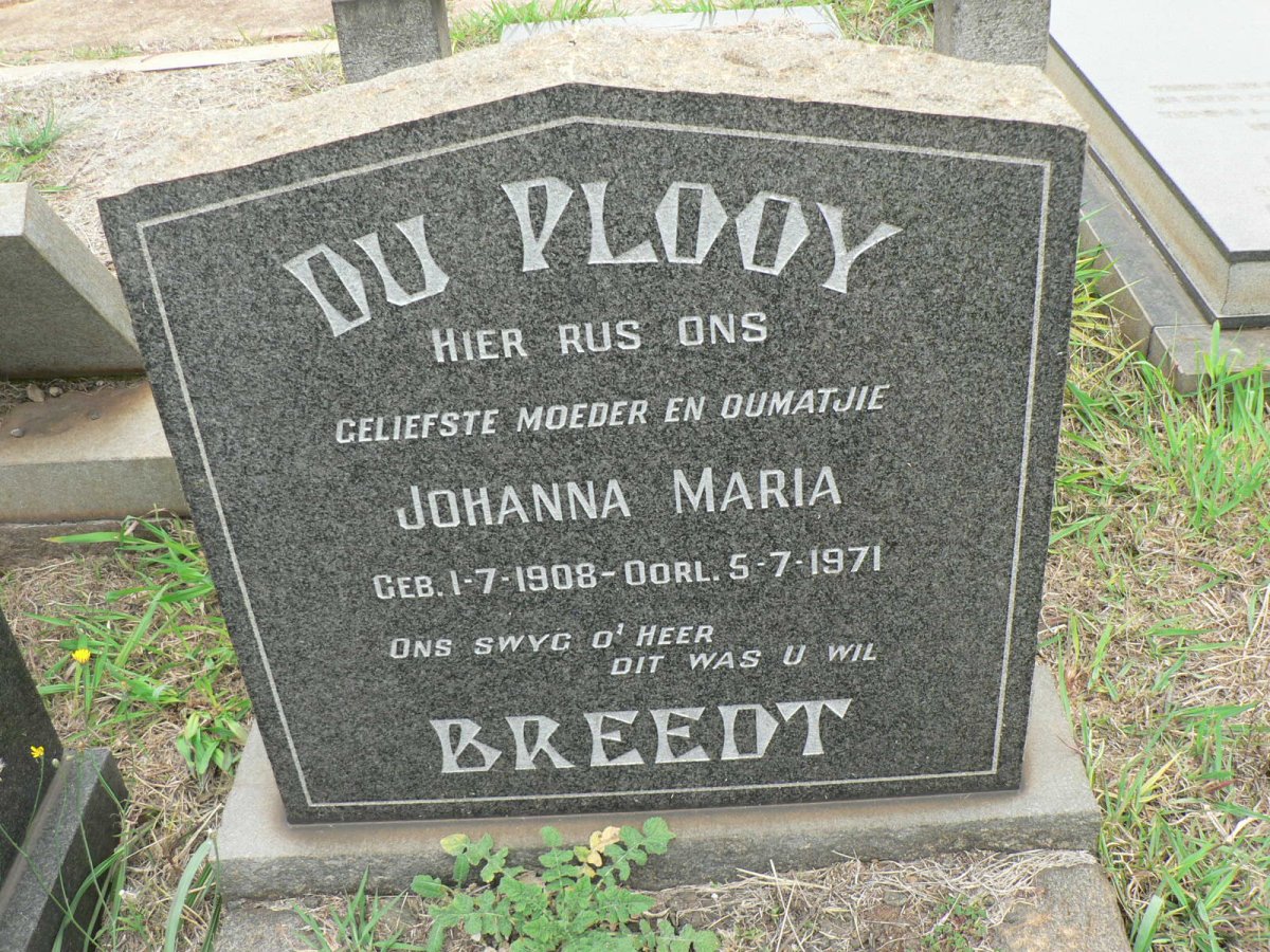 BREEDT Johanna Maria, DU PLOOY 1908-1971