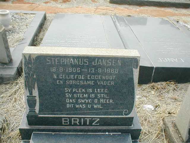 BRITZ Stephanus Jansen 1906-1968