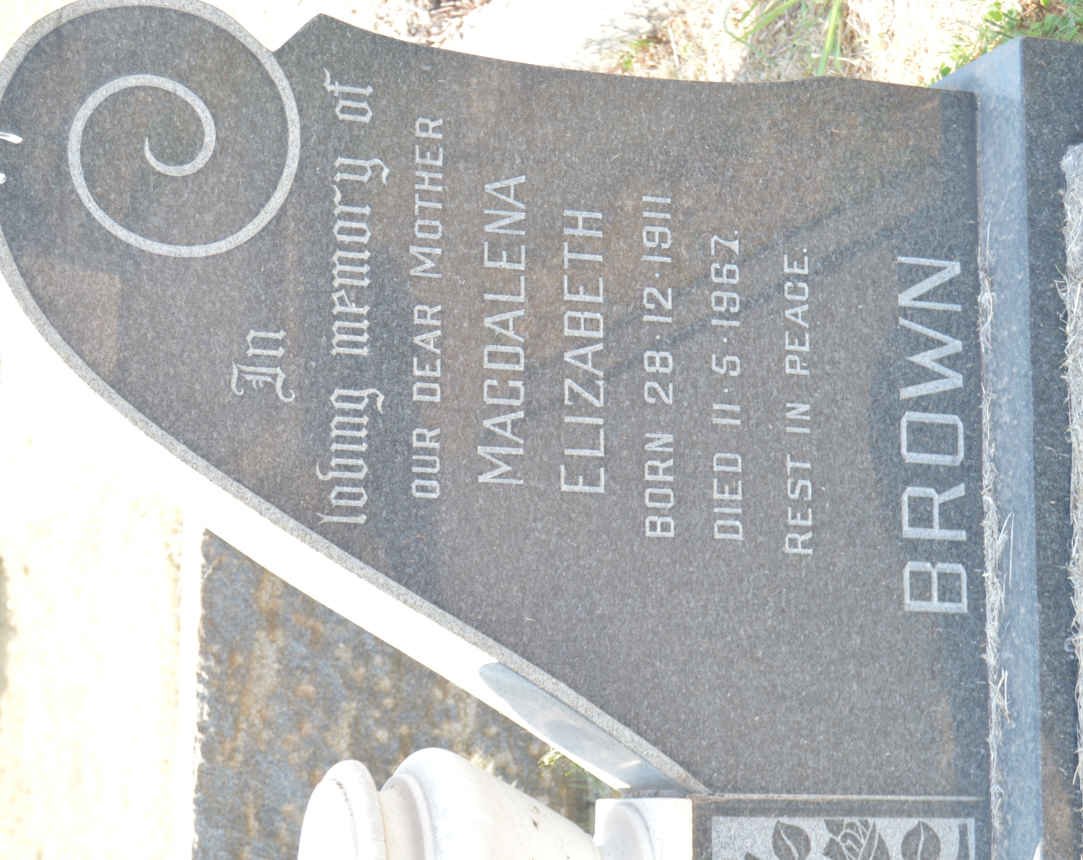 BROWN Magdalena Elizabeth 1911-1967