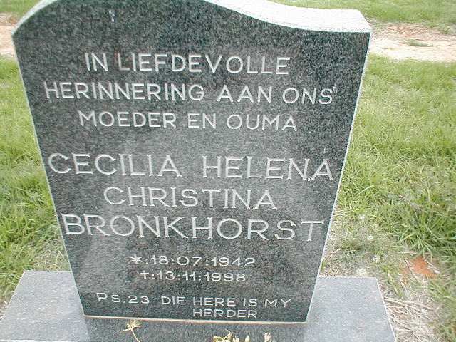 BRONKHORST Cecilia Helena Christina 1942-1998