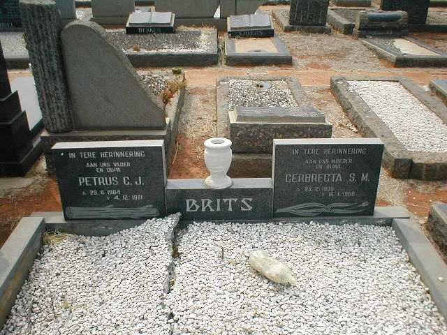 BRITS Petrus C.J. 1904-1981 &amp; Gerbregta S.M. 1909-1968