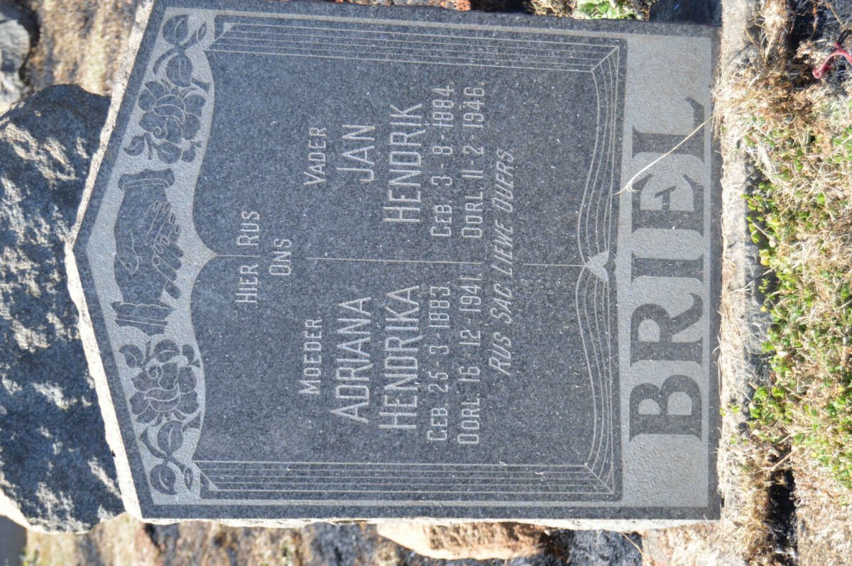 BRIEL Jan Hendrik 1884-1946 &amp; Adriana Hendrika 1883-1941