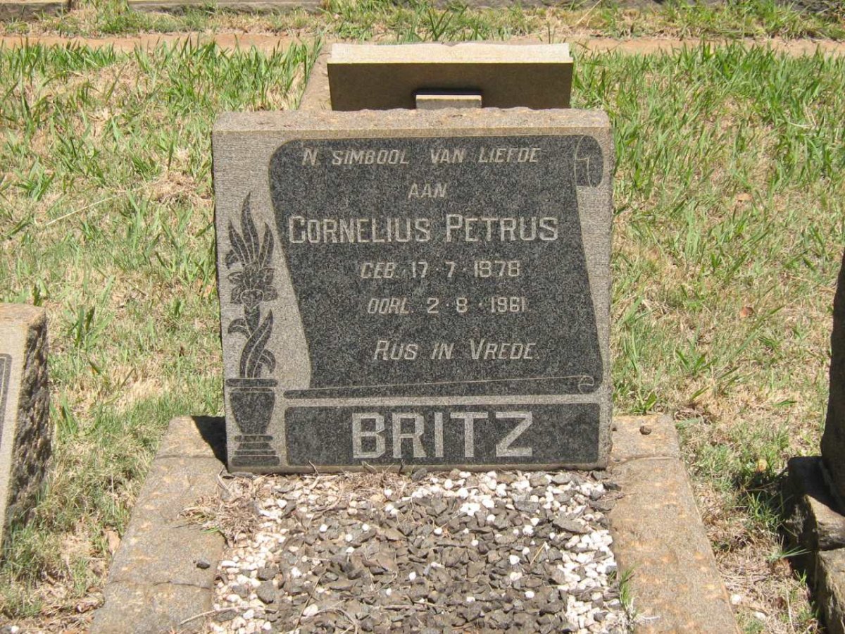 BRITZ Cornelius Petrus 1878-1961