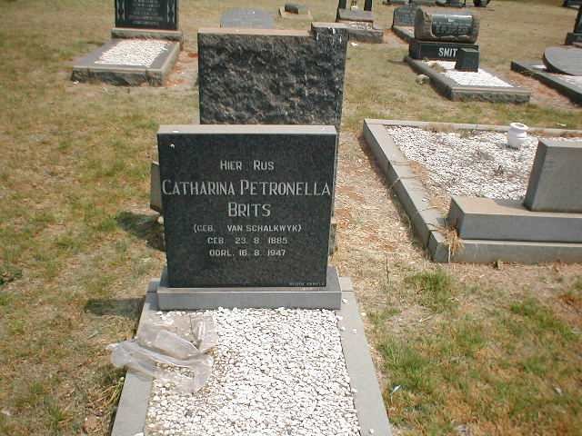 BRITS Catharina Petronella nee VAN SCHALKWYK 1885-1947