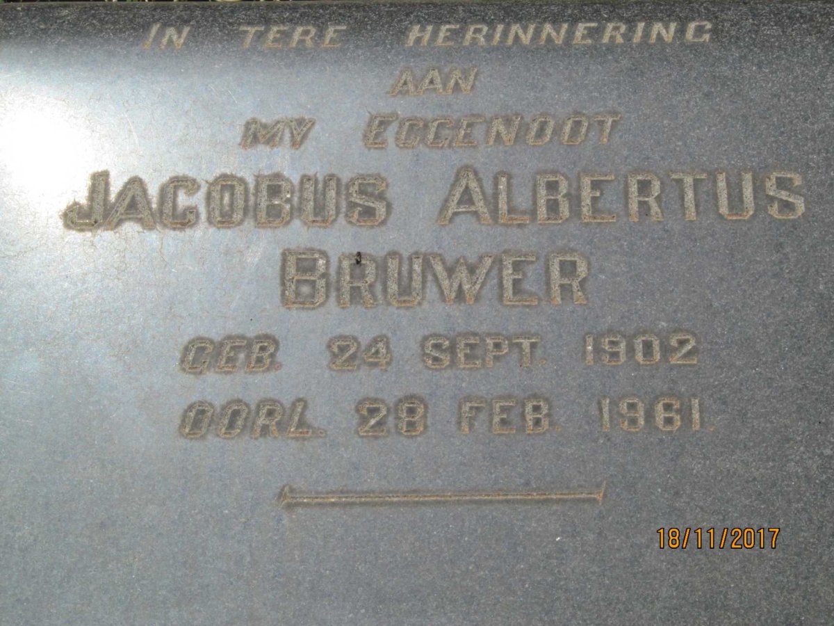 BRUWER Jacobus Albertus 1902-1961