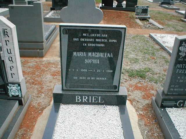 BRIEL Maria Magdalena Sophia 1900-1988