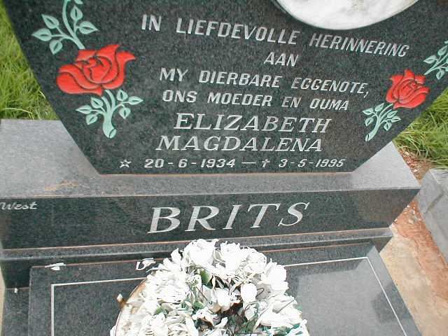 BRITS Elizabeth Magdalena 1934-1995