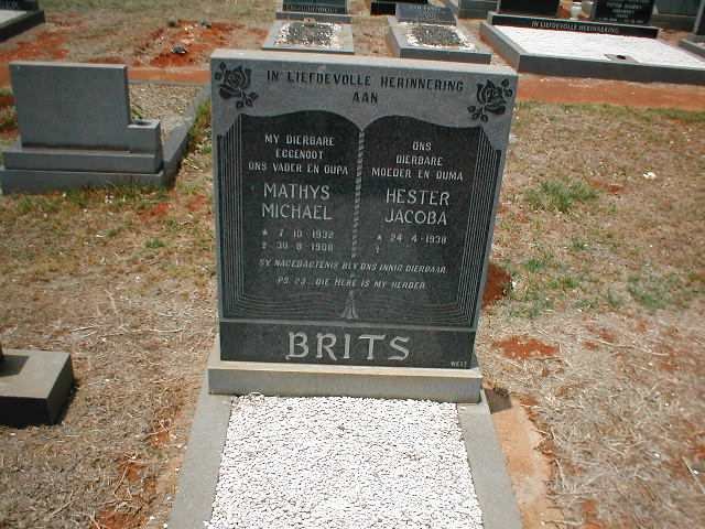 BRITS Mathys Michael 1932-19?? &amp; Hester Jacoba 1938-