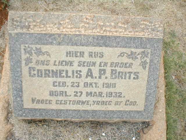 BRITS Cornelius A.P. 1910-1932