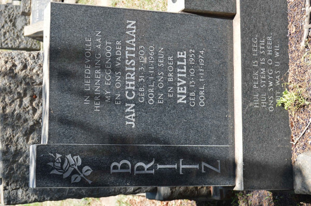 BRITZ Jan Christiaan 1903-1960 :: BRITZ Neville 1952-1974