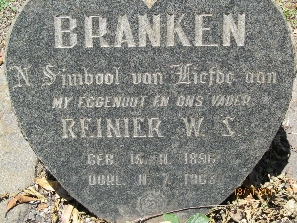 BRANKEN Reinier W.S. 1896-1963