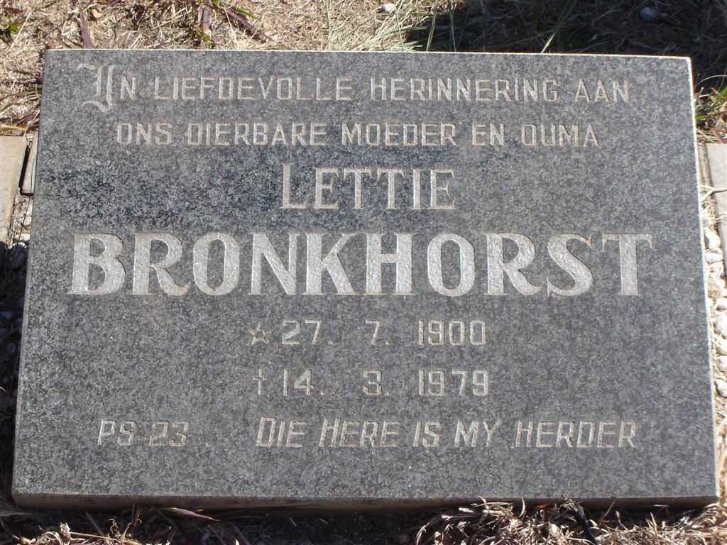 BRONKHORST Lettie 1900-1979