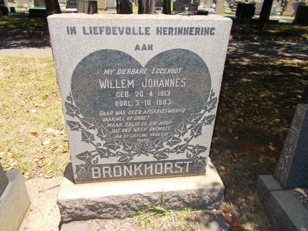BRONKHORST Willem Johannes 1913-1963