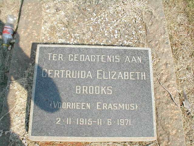 BROOKS Gertruida Elizabeth voorheen ERASMUS 1915-1971