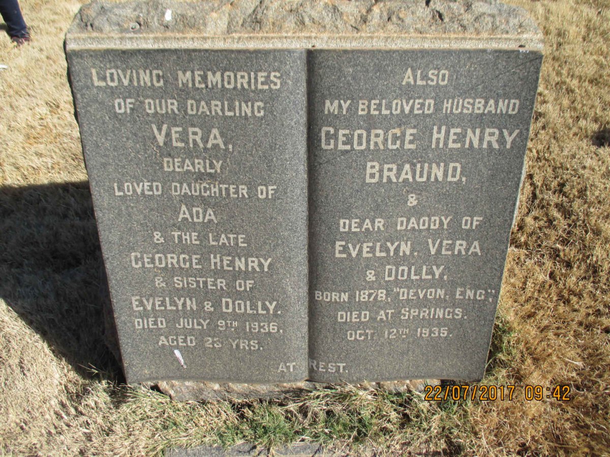 BRAUND George Henry 1878-1935 :: BRAUND Vera -1936