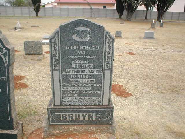 BRUYNS Lourens Marthinus Jacobus 1923-1938