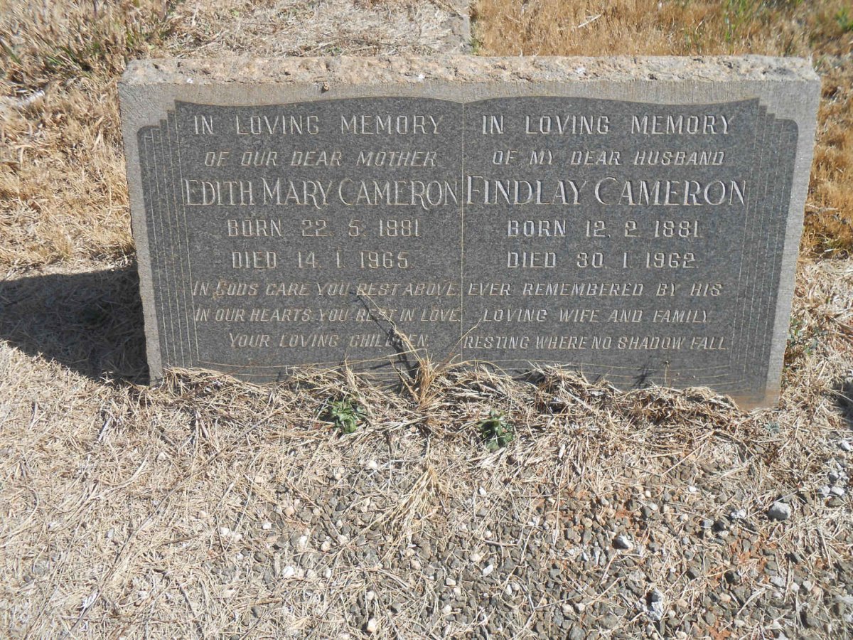 CAMERON Findlay 1881-1962 &amp; Edith Mary 1881-1965