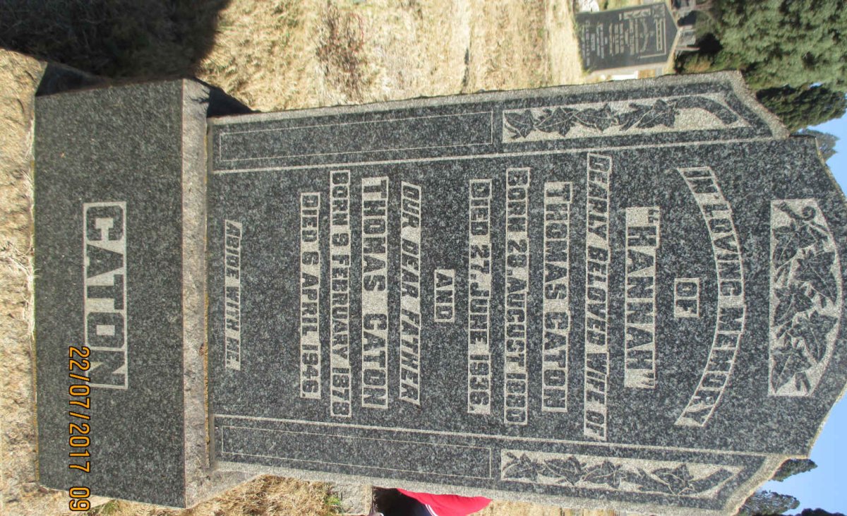 CATON Thomas 1878-1946 &amp; Hannah 1880-1936