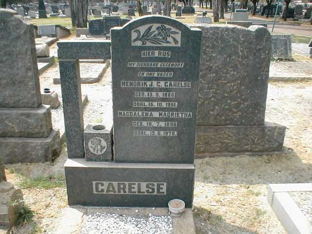 CARELSE Hendrik J.C. 1888-1951 &amp; Magdalena Margrietha 1896-1978