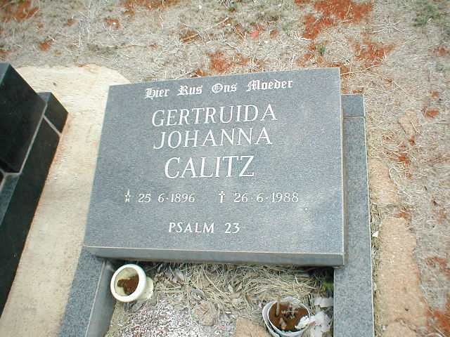 CALITZ Gertruida Johanna 1896-1988