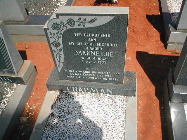 CHAPMAN Mannetjie 1933-1977