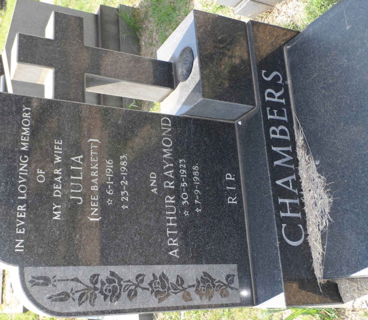 CHAMBERS Arthur Raymond 1923-1988 &amp; Julia BARKETT 1916-1983