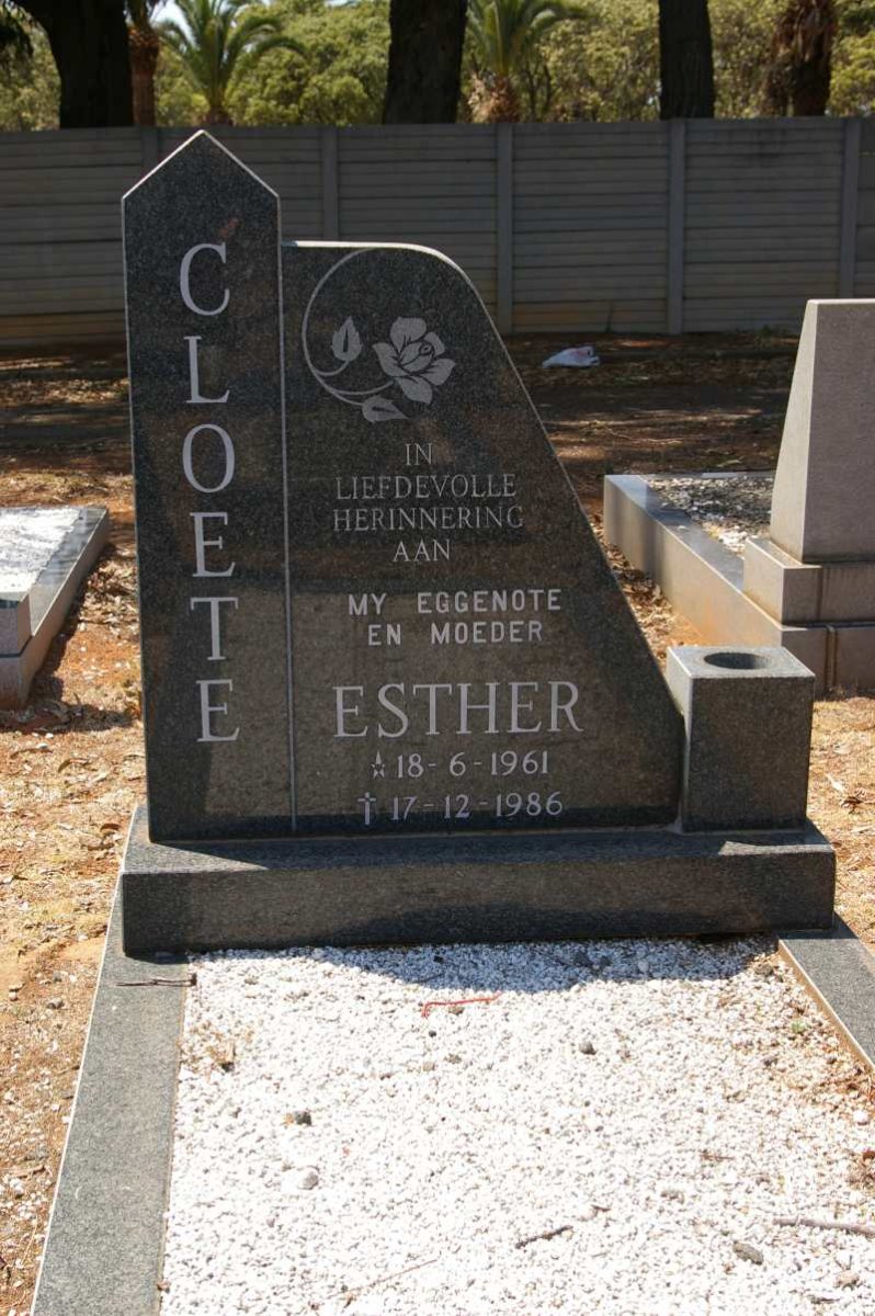 CLOETE Esther 1961-1986