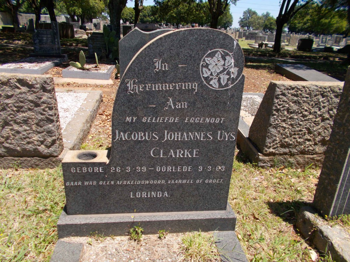 CLARKE Jacobus Johannes Uys 1939-1963