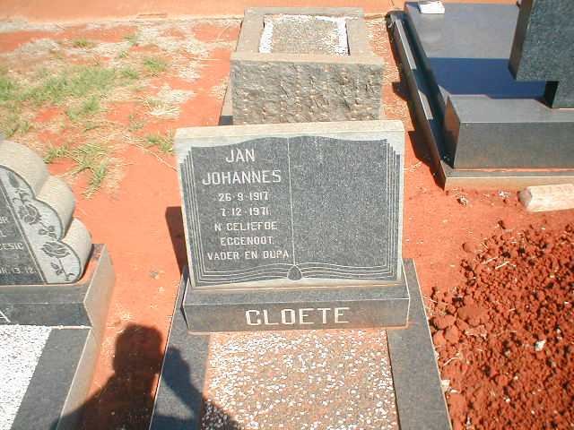 CLOETE Jan Johannes 1917-1971