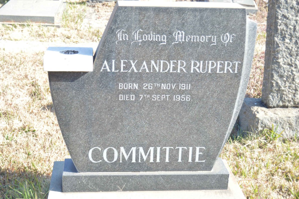 COMMITTIE Alexander Rupert 1911-1956