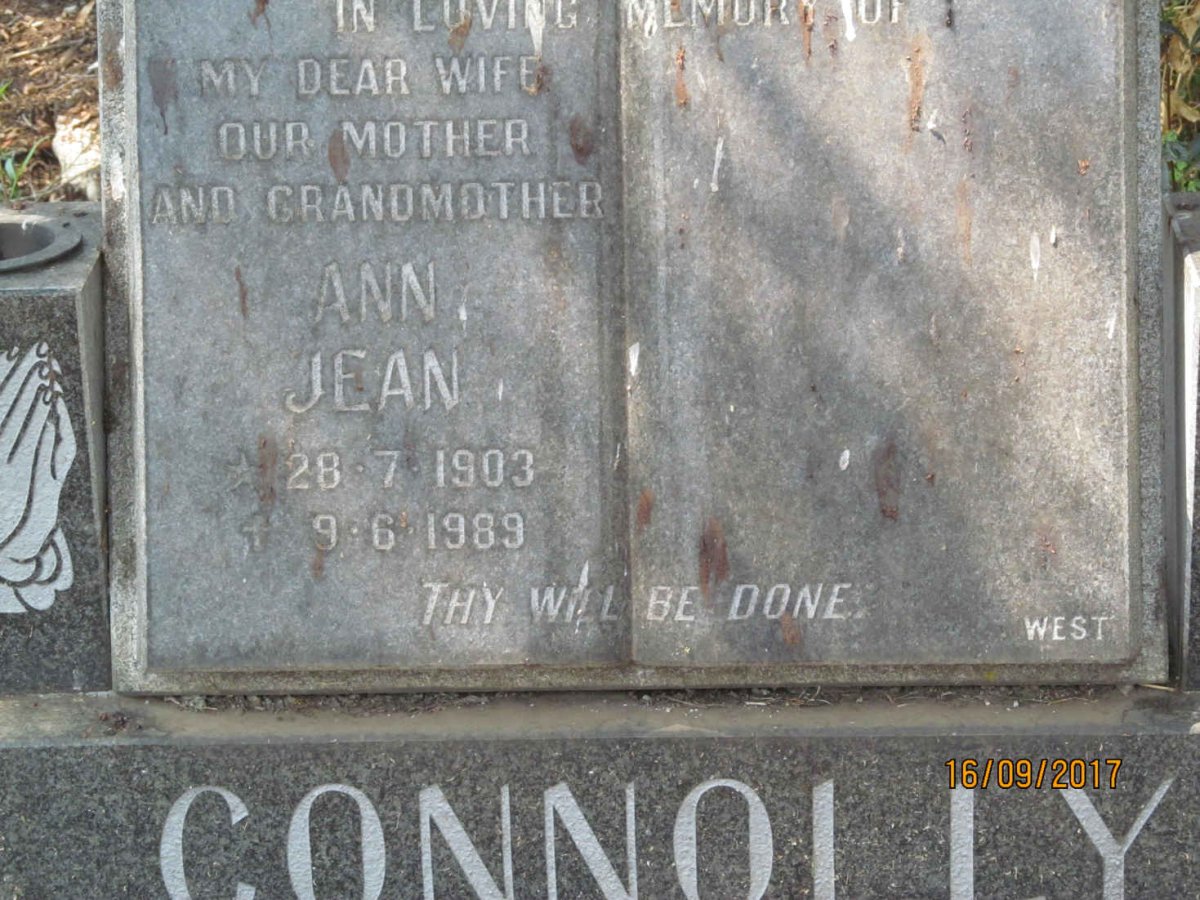 CONNOLLY Ann Jean 1903-1989