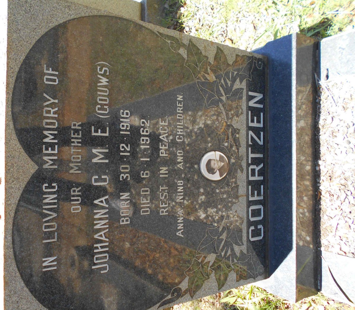 COERTZEN Johanna C.M.E. nee GOUWS 1916-1962