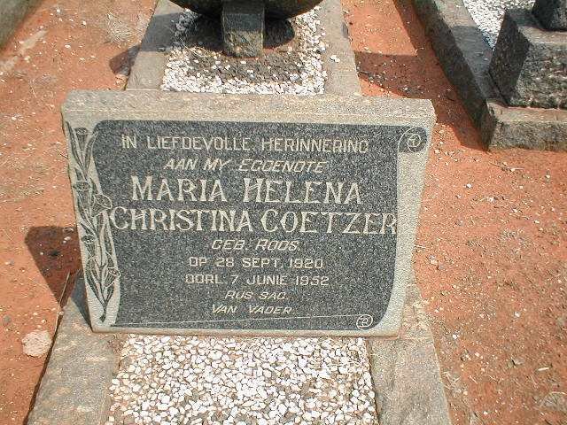COETZER Maria Helena Christina nee ROOS 1920-1952