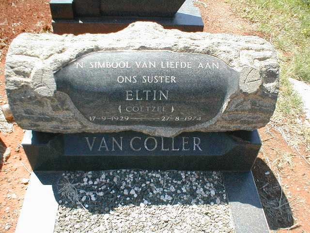 COLLER Eltin, van nee COETZEE 1929-1974