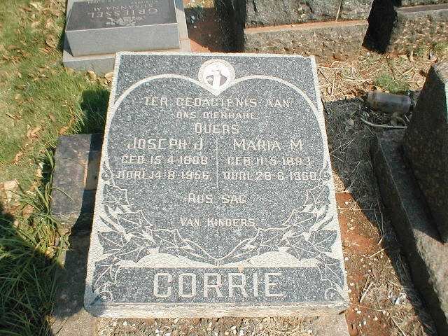 CORRIE Joseph J. 1888-1956 &amp; Maria M. 1893-1968