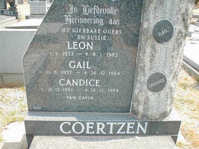 COERTZEN Leon 1953-1985 &amp; Gail 1957-1984 :: COERTZEN Candice 1982-1984