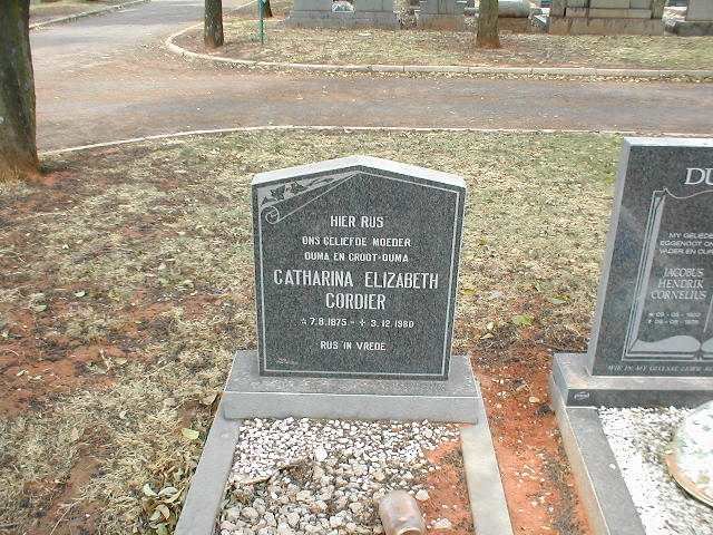 CORDIER Catharina Elizabeth 1875-1980
