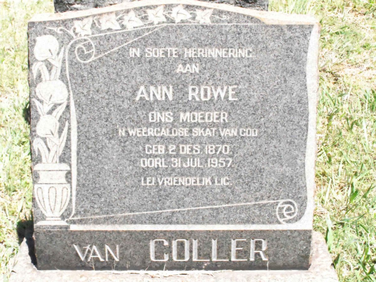 COLLER Ann Rowe, van 1870-1957