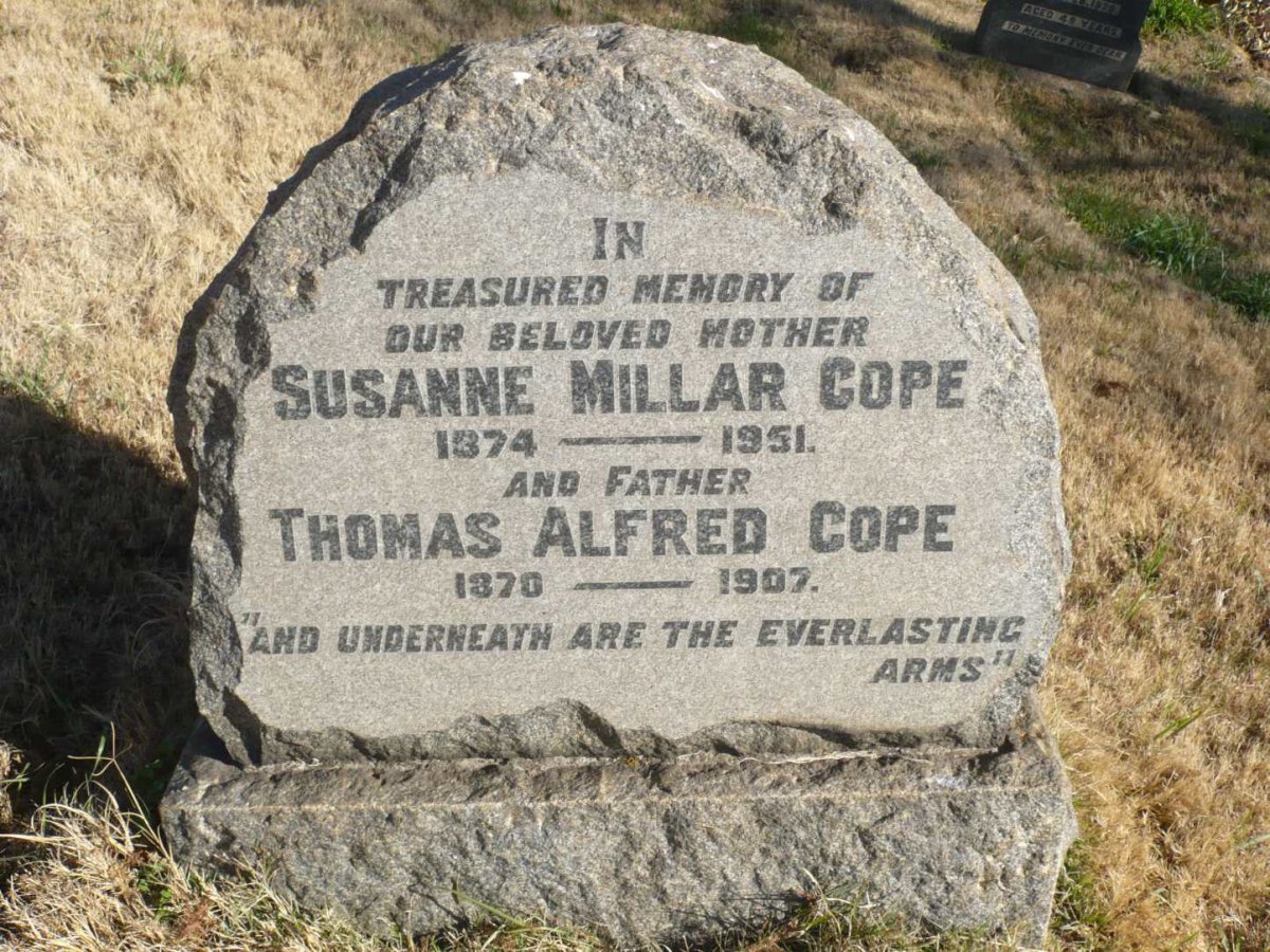 COPE Thomas Alfred 1870-1907 &amp; Susanne Millar 1874-1951