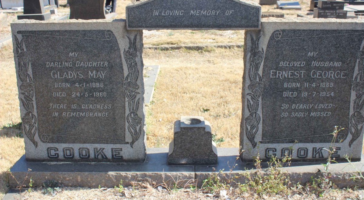 COOKE Ernest George 1869-1954 &amp; Gladys May 1896-1960