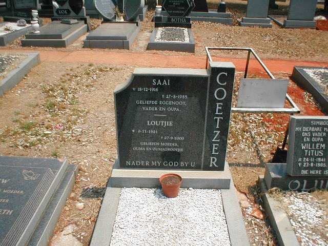 COETZER Saai 1916-1985 &amp; Loutjie 1921-2000